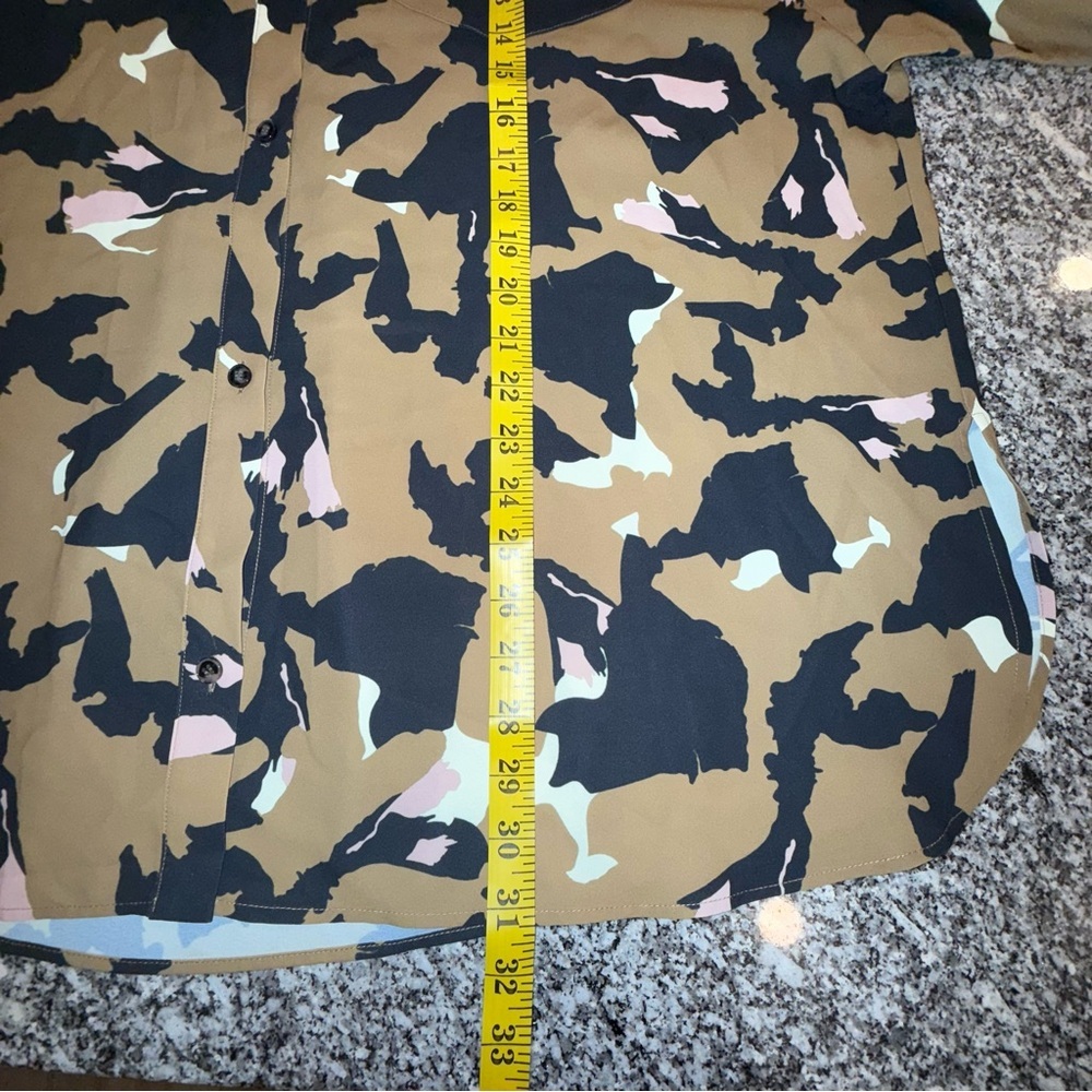 CROSBY by Mollie Burch Mignonne Undone Black Tan Oversized Button Down Shirt XL - Picture 7 of 15